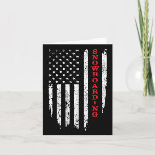 American Flag Snowboarding Lover Snowboarder Men W Card