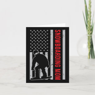 American Flag Snowboarding Mom Snowboarder Mama Sn Card