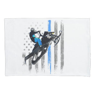 American Flag Snowmobile Shirt Men Snowmobile Ridi Pillowcase