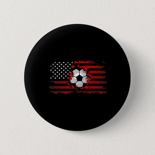 American Flag Soccer Apparel - Soccer  2 Inch Round Button (Front)