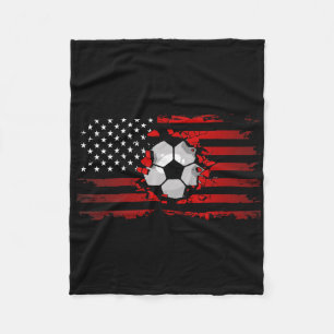 American Flag Soccer Apparel - Soccer  Fleece Blanket