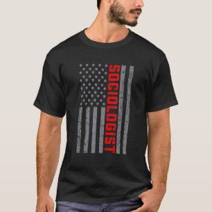 American Flag Sociologist US Flag Vintage For Men  T-Shirt