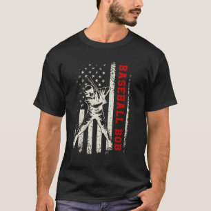 American Flag Softball Baseball Bob Father s Day T-Shirt