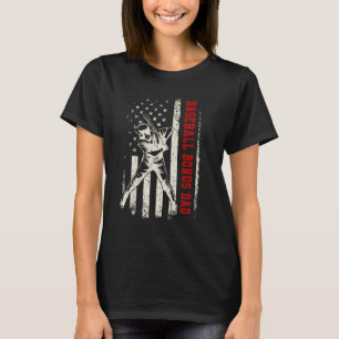 American Flag Softball Baseball Bonus Dad Funny Fa T-Shirt