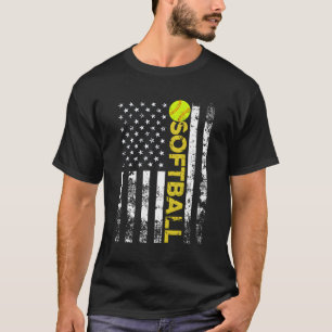 American Flag Softball Team T-Shirt