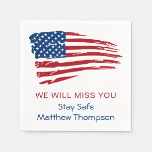  American Flag Soldier Military Going Away Party N Napkin
