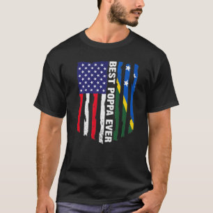 American Flag & Solomon Islands Flag Best Poppa Ev T-Shirt