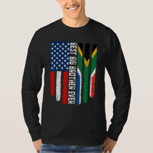 American Flag South Africa Flag Best Big Brother E T-Shirt