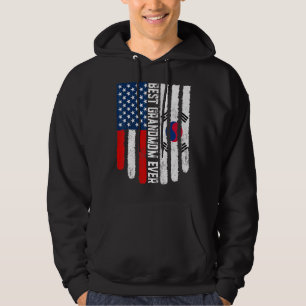 American Flag South Korea Flag Best Grandmom Ever Hoodie