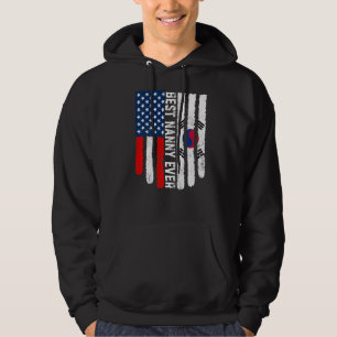 American Flag South Korea Flag Best Nanny Ever Fam Hoodie