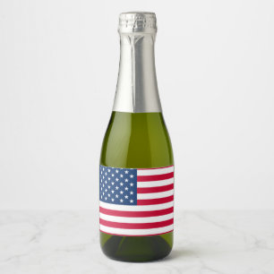 American Flag Sparkling Wine Bottle Labels