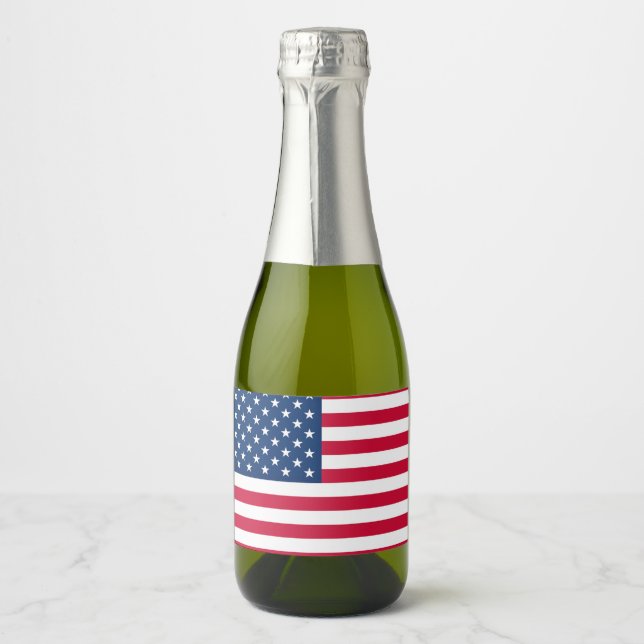 American Flag Sparkling Wine Bottle Labels (Front)