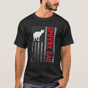 American Flag Sphynx Cat Dad Sphynx Cat Lover Papa T-Shirt