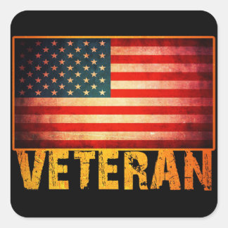 American Flag Square Sticker