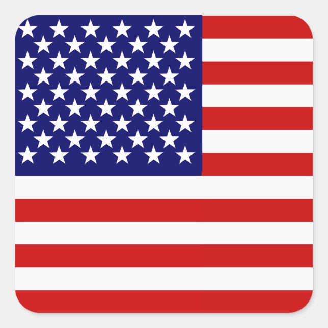 American flag square sticker (Front)