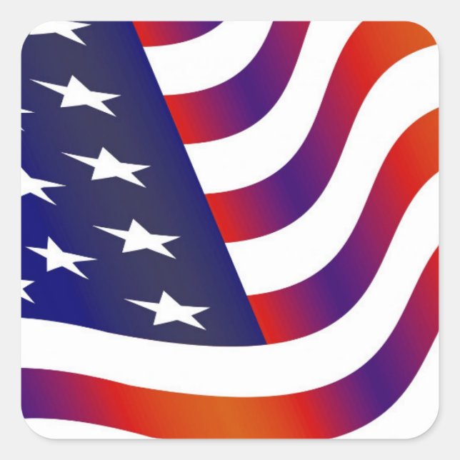 American Flag Square Sticker (Front)