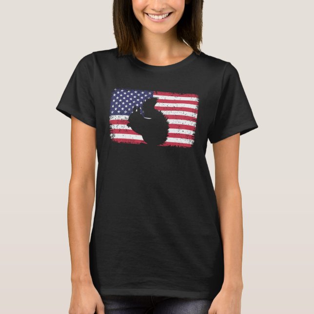 American Flag Squirrel 4th of July Squirrel T-Shirt (Front)