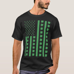 American Flag St Patricks Day Vintage Irish Lucky  T-Shirt