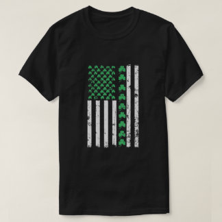 American Flag St Patricks Day Vintage Irish Lucky T-Shirt