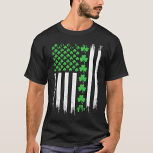 American Flag St Patricks Day Vintage Irish Lucky T-Shirt