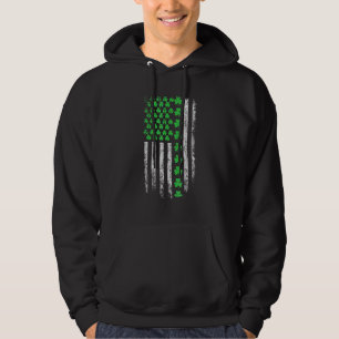 American Flag St Patricks Day Vintage Shamrock Boy Hoodie