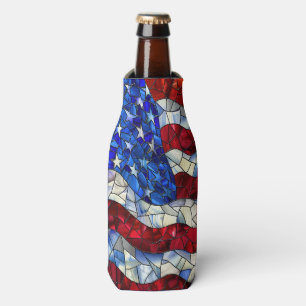 American Flag Stained Glass Bottle Cooler
