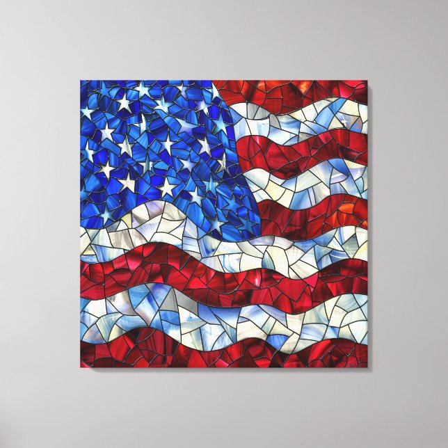 American Flag Stained Glass Canvas Print (Front)