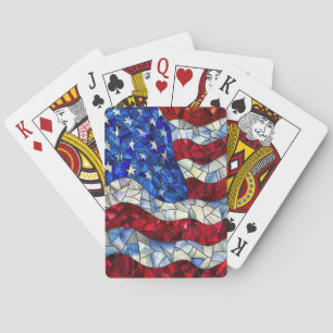 American Flag Stained Glass Playing Cards
