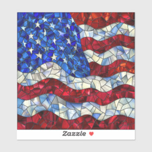 American Flag Stained Glass Vinyl Sticker