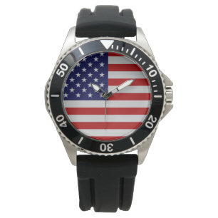 American Flag Stainless Steel Bracelet Watch