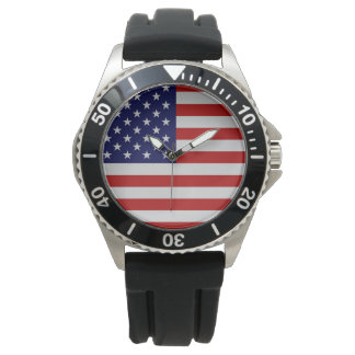 American Flag Stainless Steel Bracelet Watch