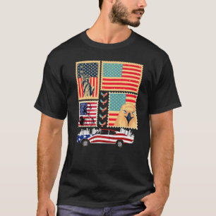 American Flag Stamps United States Of America Us 4 T-Shirt