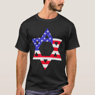 American Flag Star Of David Jewish Hanukkah T Shir T-Shirt