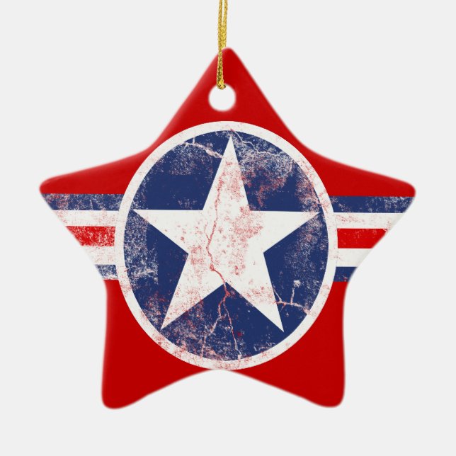 American Flag Star Ornement rouge, blanc et bleu (Devant)