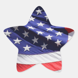 American Flag star-shaped sticker