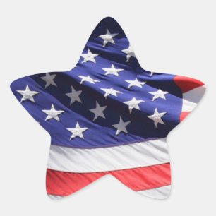 American Flag star-shaped sticker