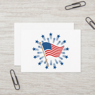 American Flag Starburst Fireworks 4th of July Business Card