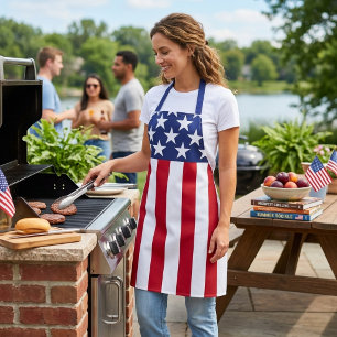 American Flag Stars and Stripes Apron