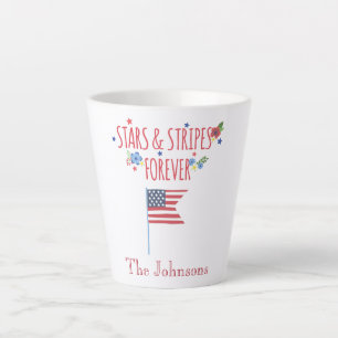 American Flag Stars and Stripes Latte Mug