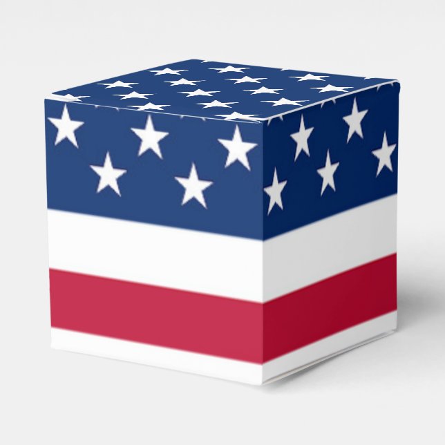 American Flag Stars And Stripes Patriotic  Favor Box (Front Side)