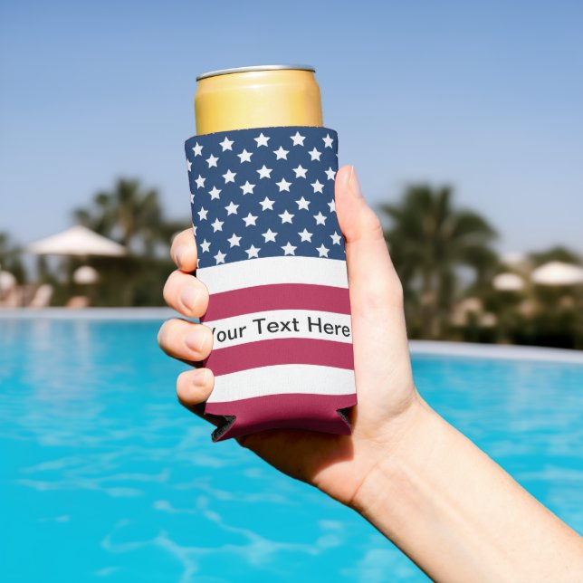 American Flag Stars And Stripes Seltzer Can Cooler (In Situ Pool)