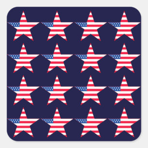 American Flag Stars Square Sticker