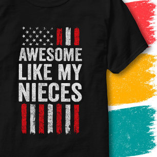American Flag Stars Stripes Awesome Like My Nieces T-Shirt