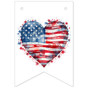 American Flag Stars Stripes Heart Patriotic USA 