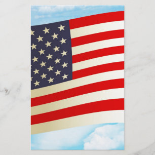 American Flag Stars Stripes Honour Freedom Troops Stationery