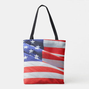 American Flag Stars Stripes USA Red White Blue Tote Bag