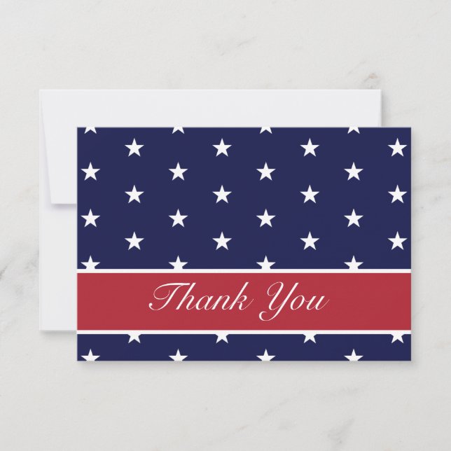 American Flag Stars Thank You Note Cards (Front)