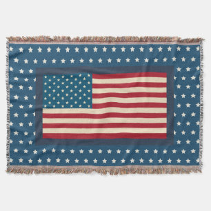 American Flag Stars Throw Blanket