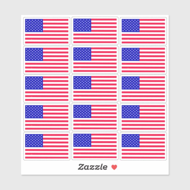 American Flag Stickers ,Patriotic Stickers, USA  (Feuille)