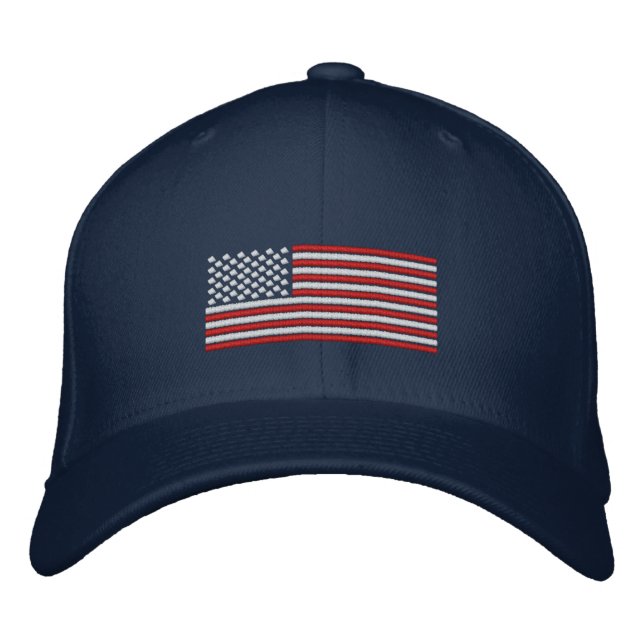 American Flag Stitch Design Baseball Cap (Front)